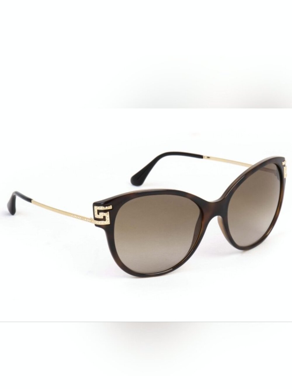 Versace Cat Eye Havana Gold Crystals VE4316-B 5148/13 57-17-140 Sunglasses - Picture 2 of 14
